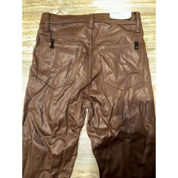 Joe's Jeans THE CHARLIE High Rise Skinny Ankle Coated Jeans in Plum - 25. 16 - Picture 5 of 12